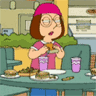 Meg eating pizza avatar