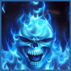 Blue flaming skull avatar