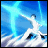 Ishida with his bow drawn avatar