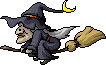 Witch on broomstick avatar